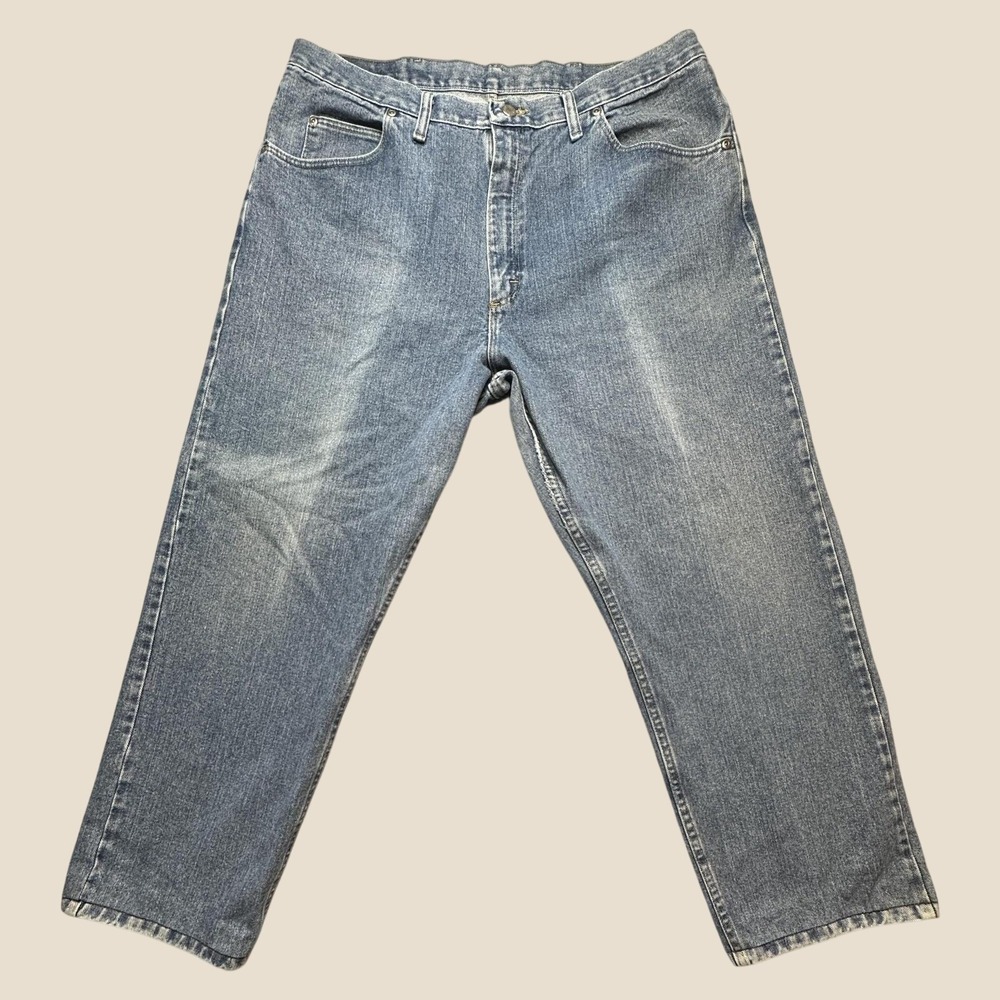 Wrangler Jeans Mens 38x34 (38x27) 97601VR Blue Straight Leg Denim Medium Wash